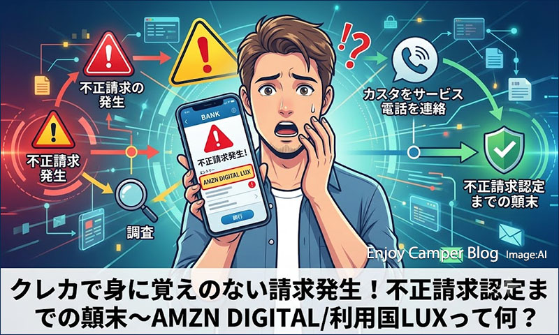 クレカで身に覚えのない請求発生!不正請求認定までの顛末~AMZN DIGITAL/利用国LUXって何?