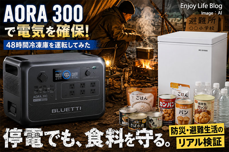 BLUETTI AORA 300は防災備蓄電源として使えるか？日々の生活の中で実際に使ってみた結果